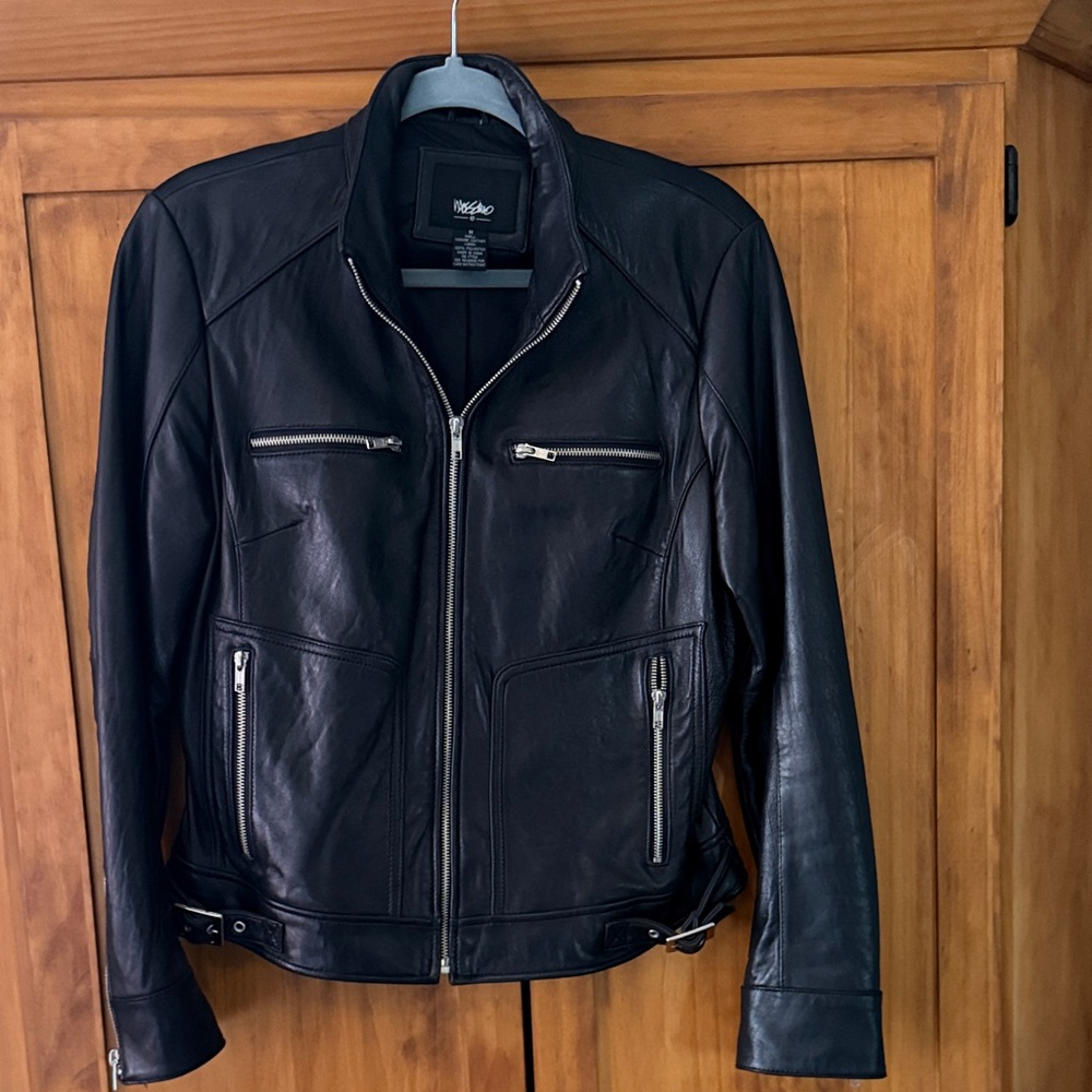 Trendy Leather Black Zip-Up Jacket